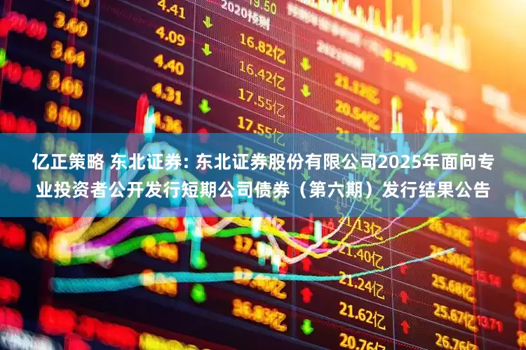 亿正策略 东北证券: 东北证券股份有限公司2025年面向专业投资者公开发行短期公司债券（第六期）发行结果公告